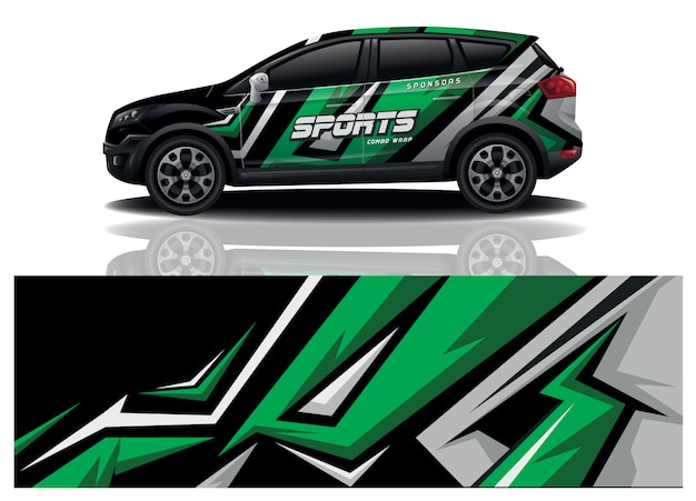 Sport auto sticker wrap ontwerp vector