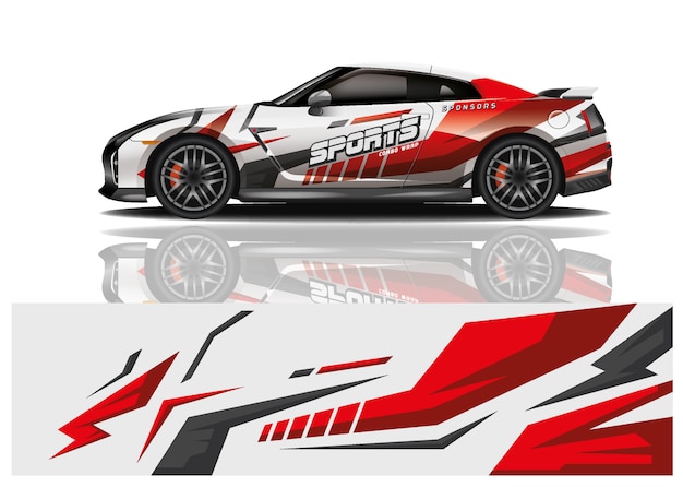 Sport auto sticker wrap ontwerp vector