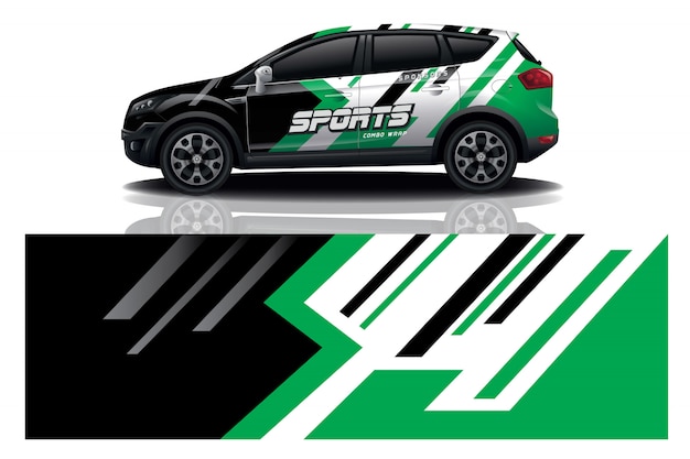 Sport auto sticker wrap ontwerp vector