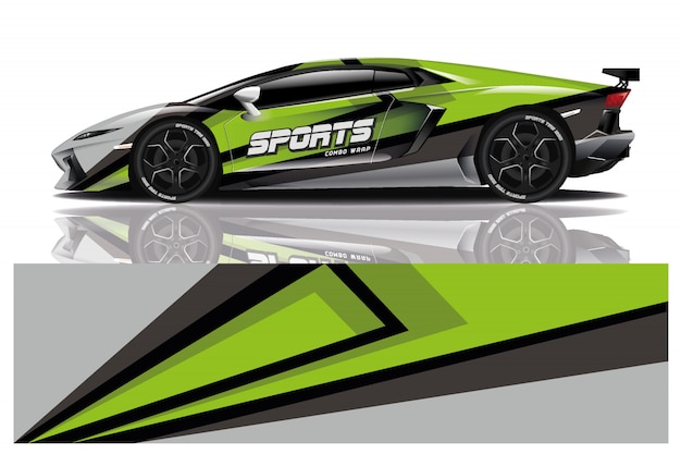 Sport auto sticker wrap ontwerp