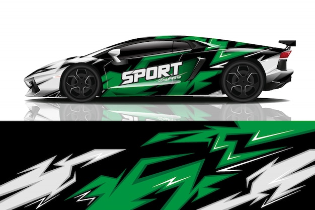 Sport auto sticker wrap ontwerp