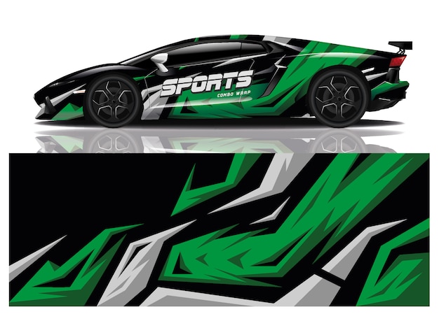 Sport auto sticker wrap ontwerp