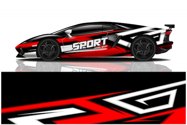 Sport auto sticker wrap ontwerp