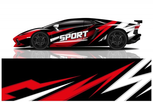 Sport auto sticker wrap ontwerp