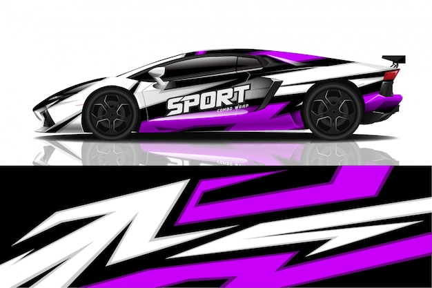 Sport auto sticker wrap ontwerp