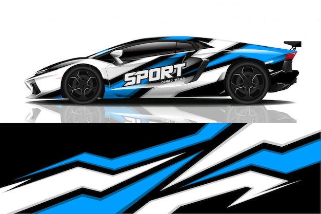 Sport auto sticker wrap ontwerp