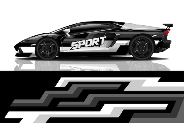 sport auto sticker wrap ontwerp