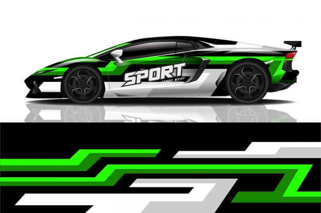 Sport auto sticker wrap ontwerp