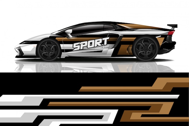 Sport auto sticker wrap ontwerp