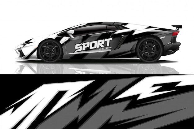 Sport auto sticker wrap ontwerp