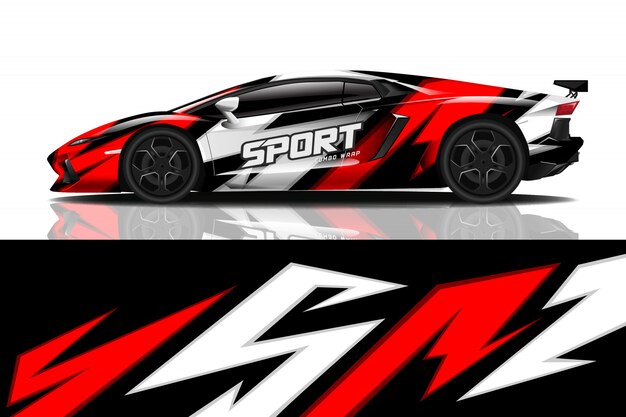 Sport auto sticker wrap ontwerp