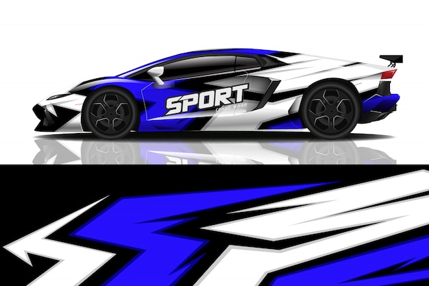 Sport auto sticker wrap ontwerp