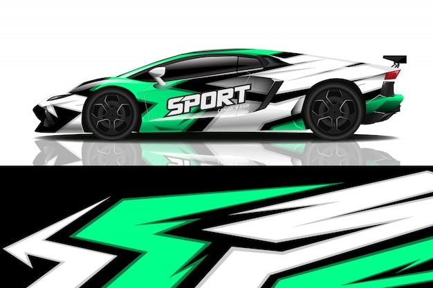 Sport auto sticker wrap ontwerp