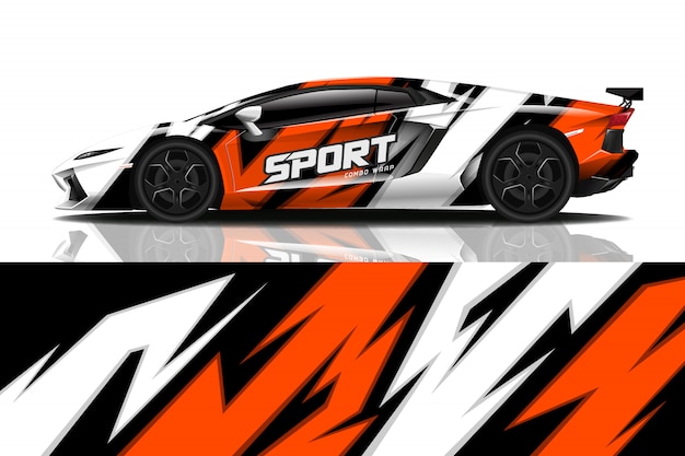 Sport auto sticker wrap ontwerp