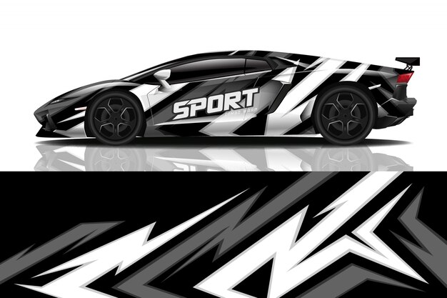 Sport auto sticker wrap ontwerp