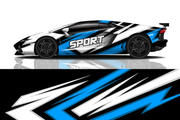 Sport auto sticker wrap ontwerp