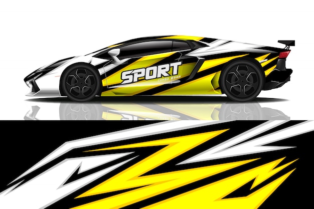 Sport auto sticker wrap ontwerp