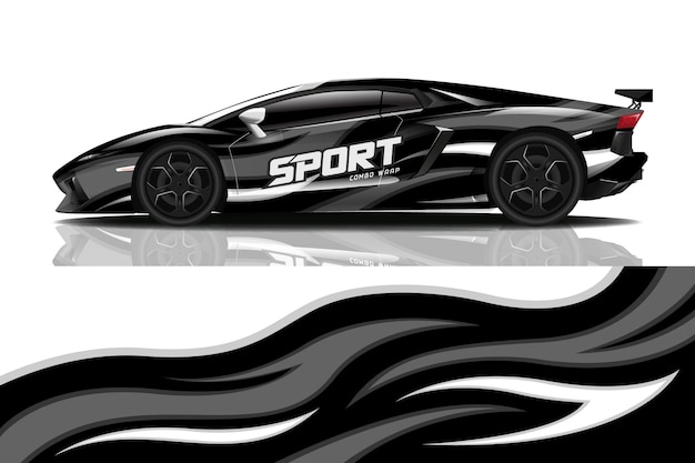 Sport auto sticker wrap ontwerp