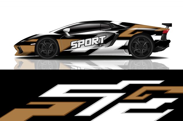 sport auto sticker wrap ontwerp