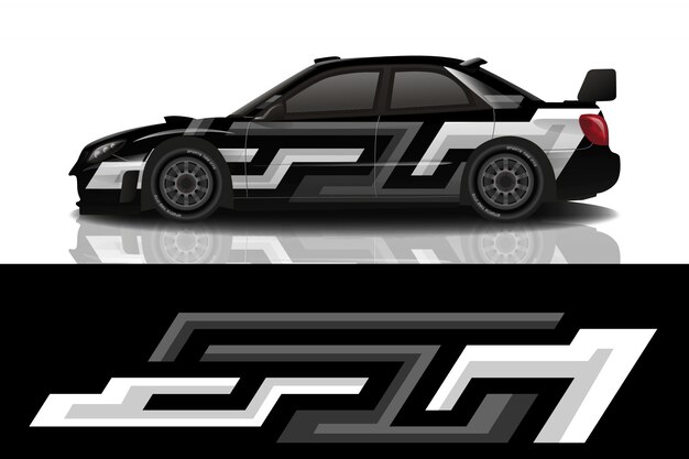 Sport auto sticker wrap ontwerp