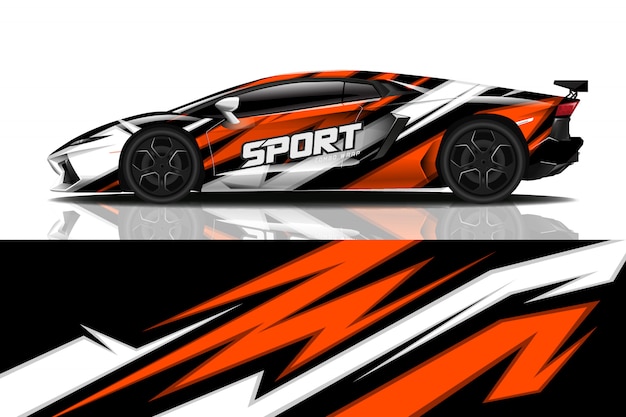 sport auto sticker wrap ontwerp