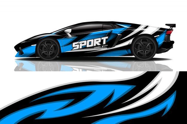 sport auto sticker wrap ontwerp