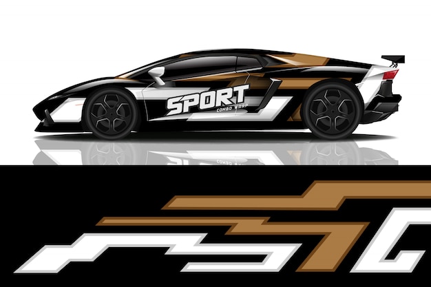 sport auto sticker wrap ontwerp