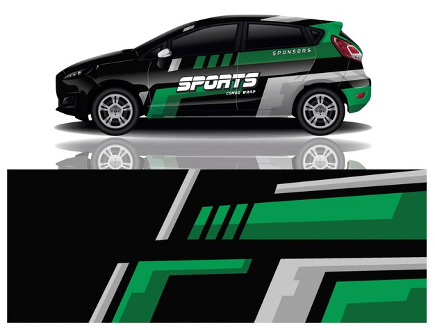 Sport auto sticker wrap ontwerp