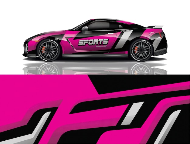 Sport auto sticker wrap ontwerp