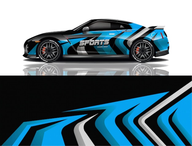 Sport auto sticker wrap ontwerp