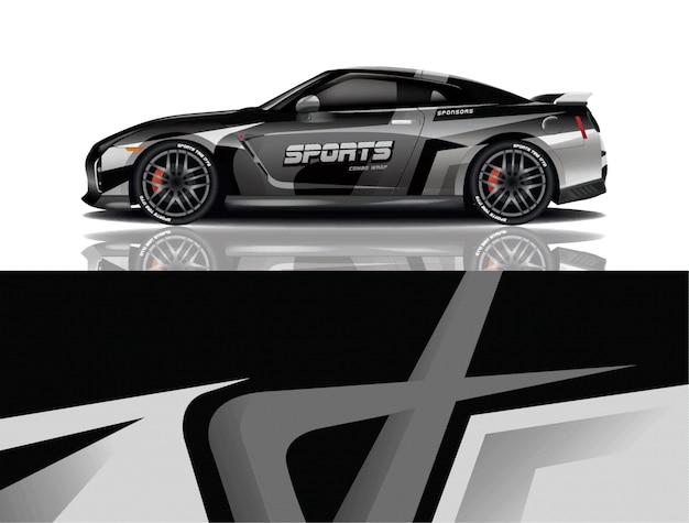 Sport auto sticker wrap ontwerp