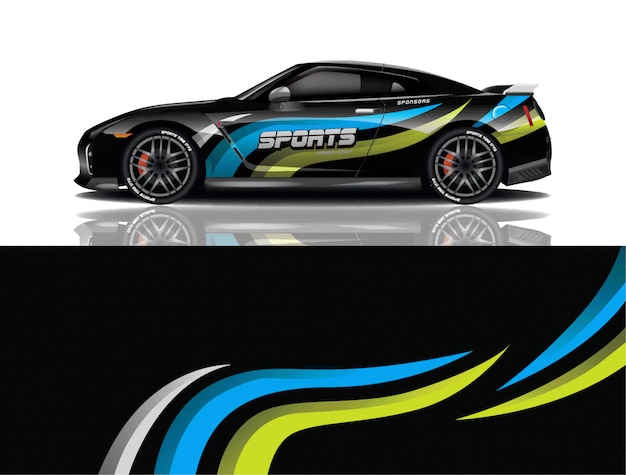 Sport auto sticker wrap ontwerp