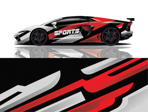 Sport auto sticker wrap ontwerp