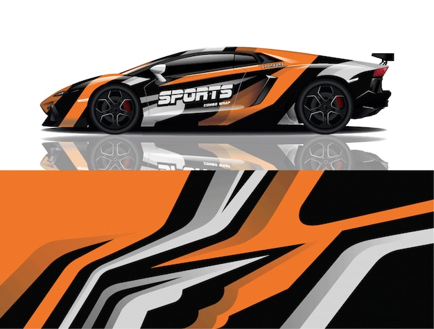 Sport auto sticker wrap ontwerp