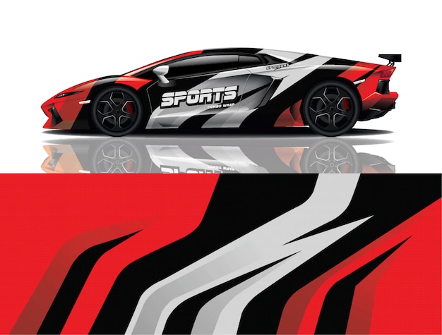 sport auto sticker wrap ontwerp