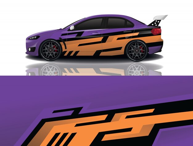 Sport auto sticker wrap ontwerp