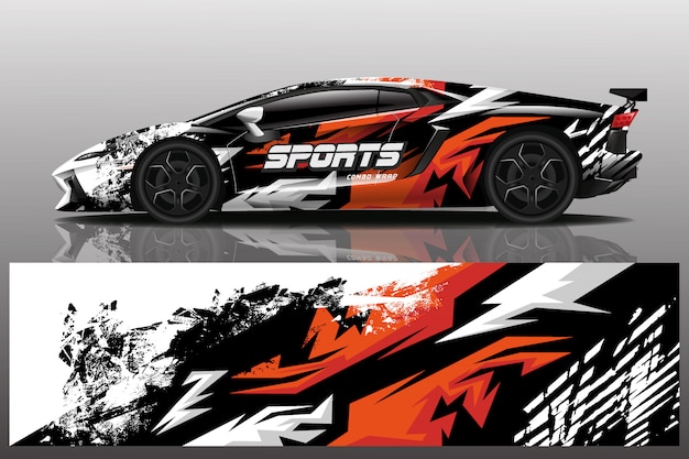 Sport auto sticker wrap ontwerp
