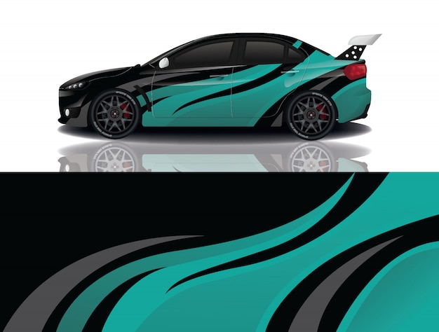 Sport auto sticker wrap ontwerp