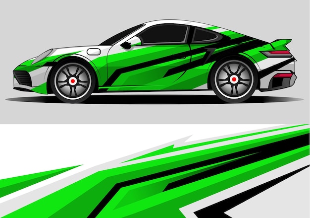 Sport auto sticker wrap ontwerp