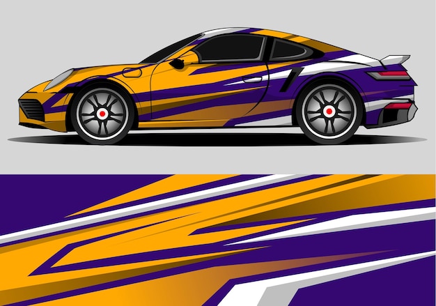 Sport auto sticker wrap ontwerp