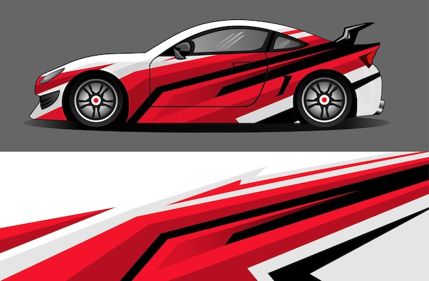 Sport auto sticker wrap ontwerp