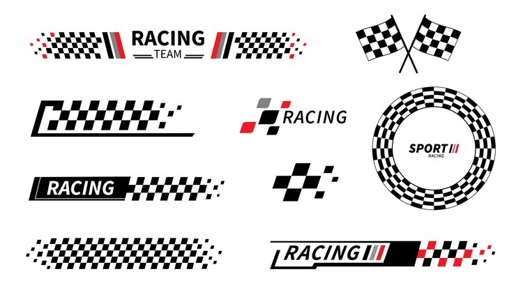 Vector sport auto streep stickers race vlag checkered vlag racing strepen stickers auto decal