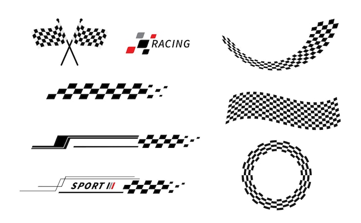 Vector sport auto streep stickers race vlag checkered vlag racing strepen stickers auto decal