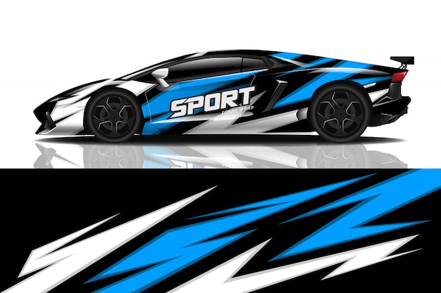 Sport auto wrap sticker ontwerp