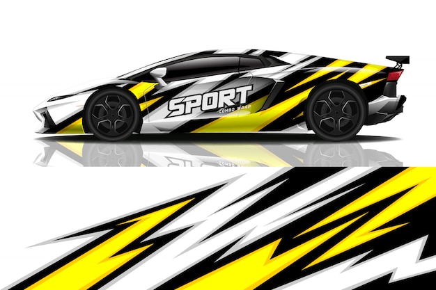 Sport auto wrap sticker ontwerp