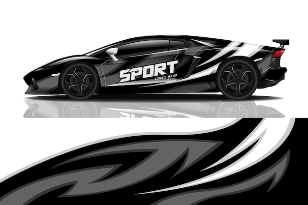 Sport auto wrap sticker ontwerp