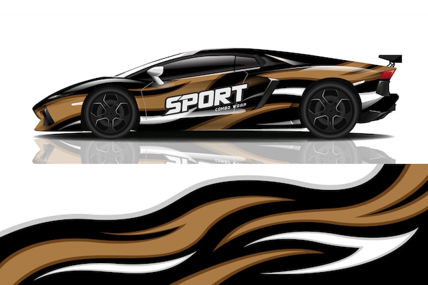 Sport auto wrap sticker ontwerp