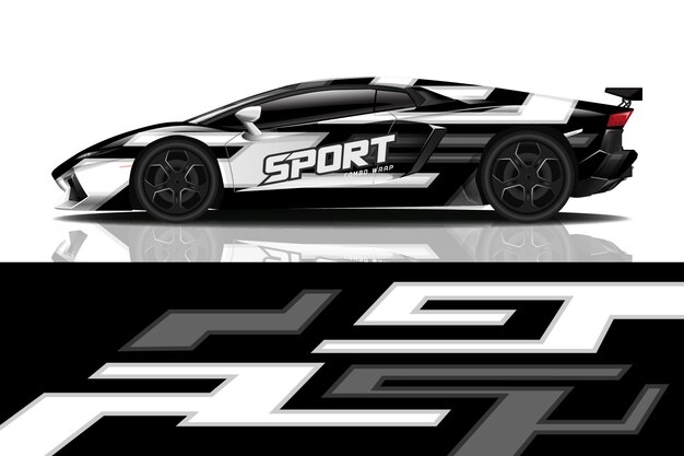 sport auto wrap sticker ontwerp