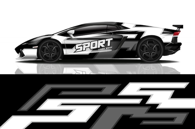 sport auto wrap sticker ontwerp