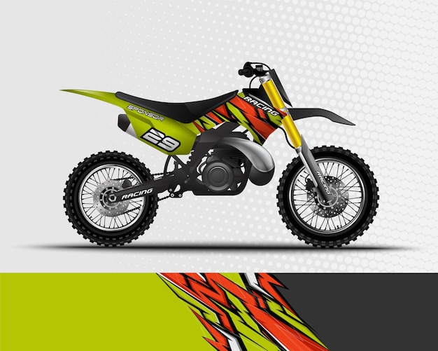 レーシングバイクモトクロスダートバイクのスポーツ背景抽象デザイン